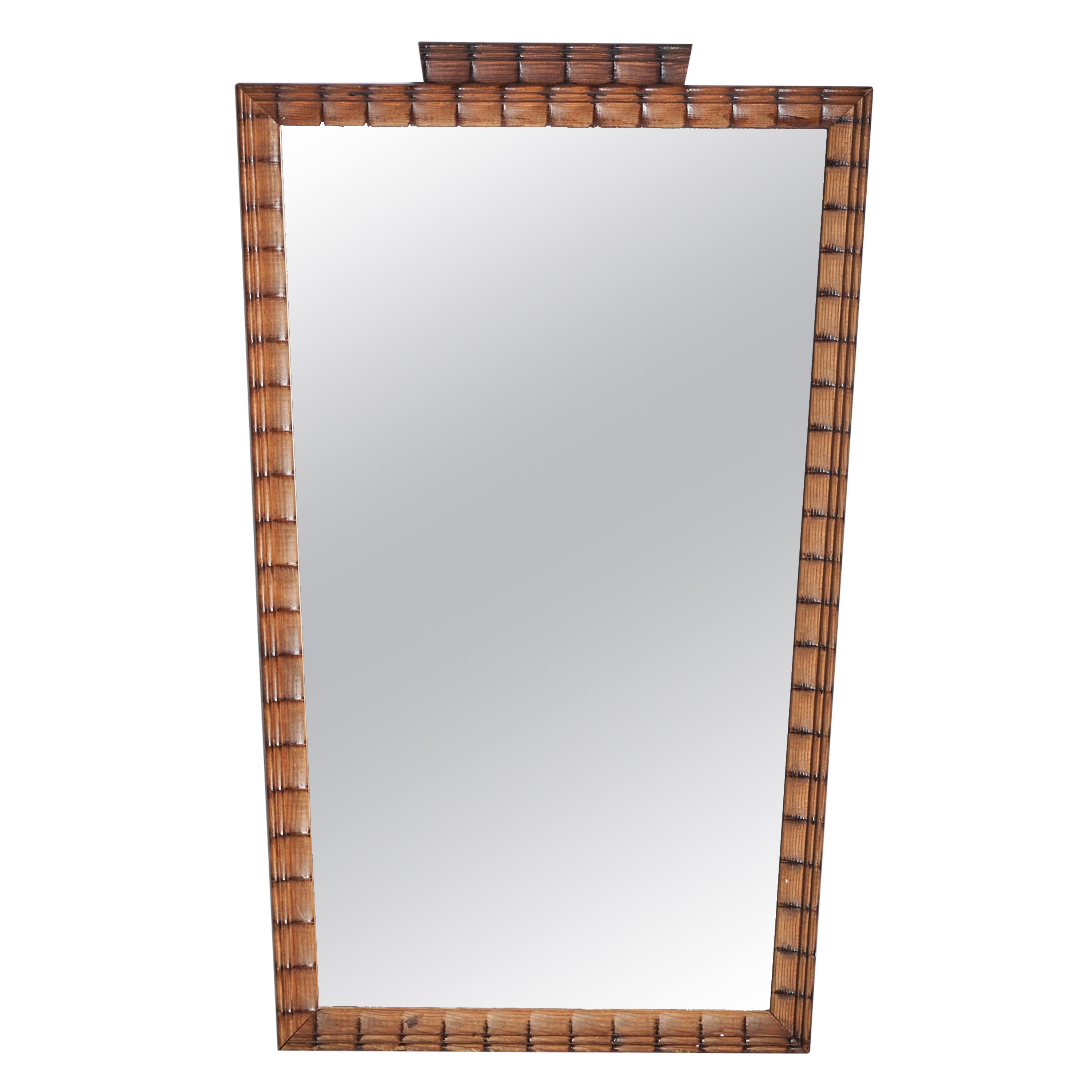 Swedish Designer, Wall Mirror, Wood, Sweden, 1940s For Sale