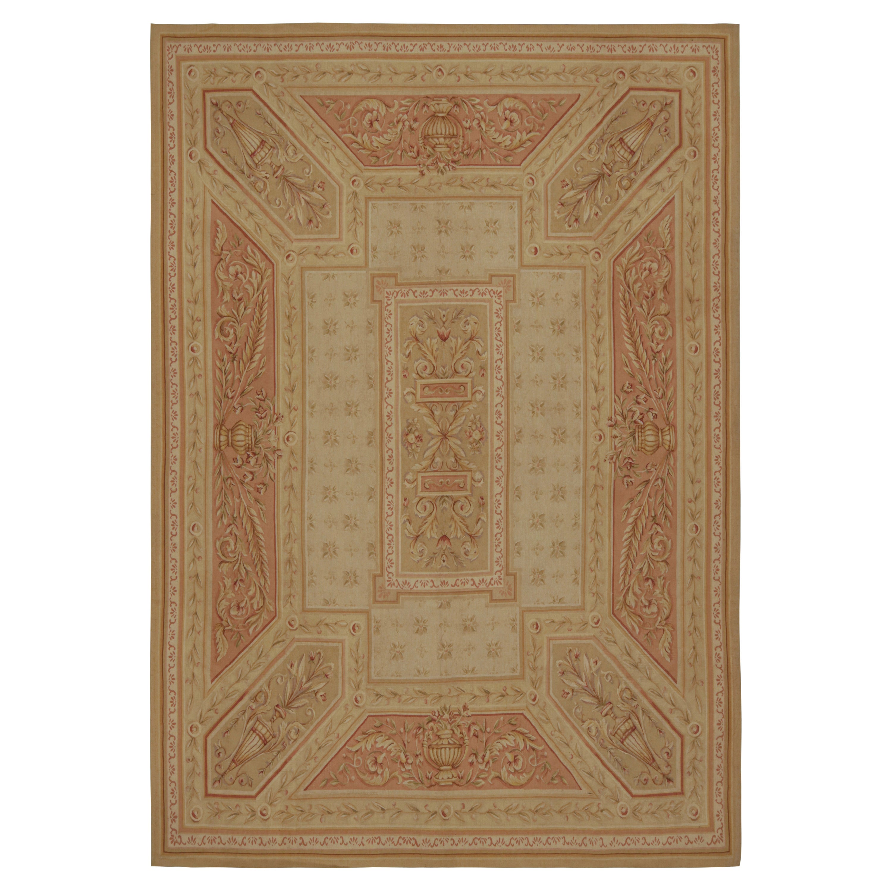 Rug & Kilim’s Aubusson Style Flatweave Rug with Pictorials and Floral Pattern For Sale