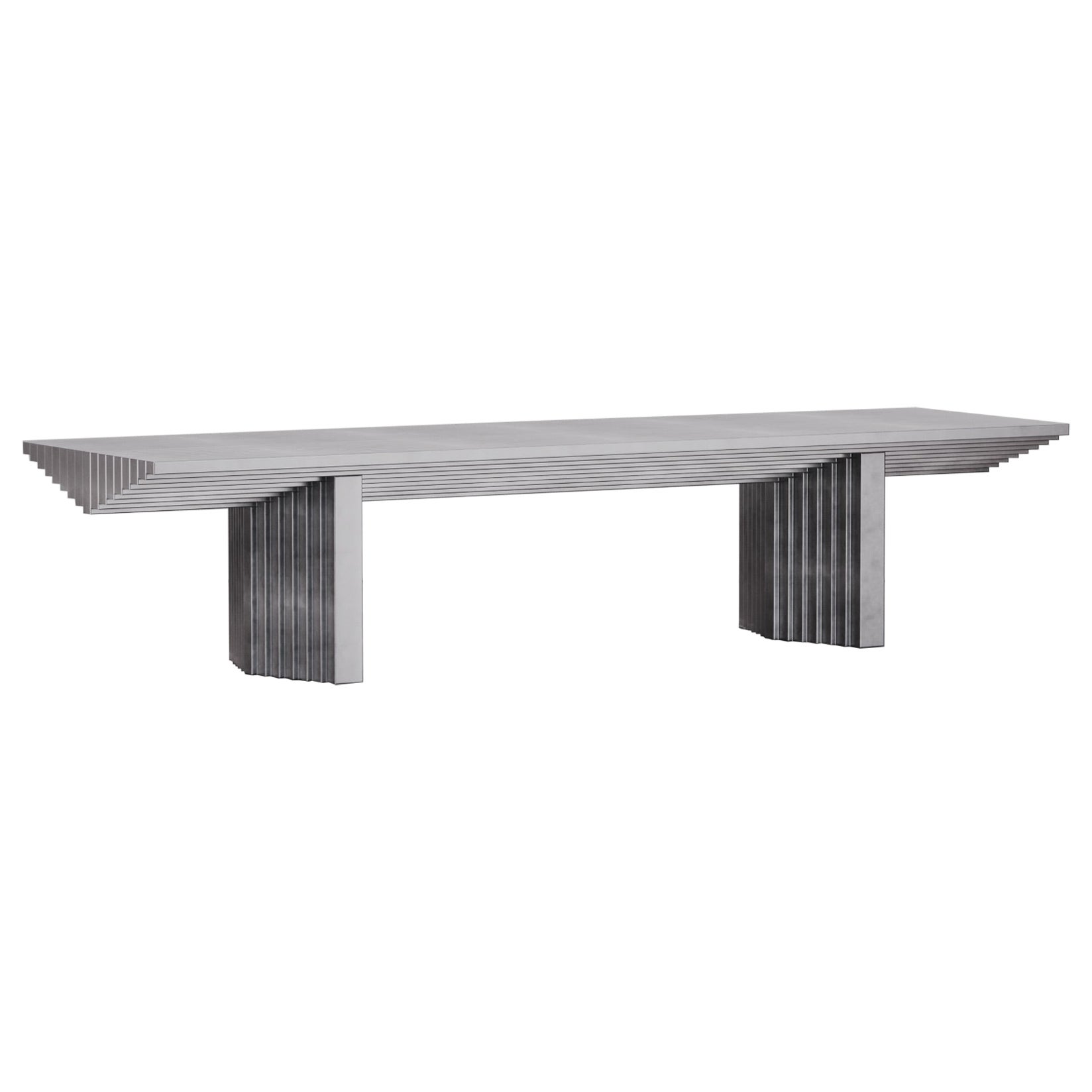 Contemporary grey aluminium Geometrical Ater Dining Table by Tim Vranken For Sale