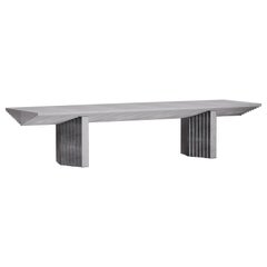 Contemporary grey aluminium Geometrical Ater Dining Table by Tim Vranken
