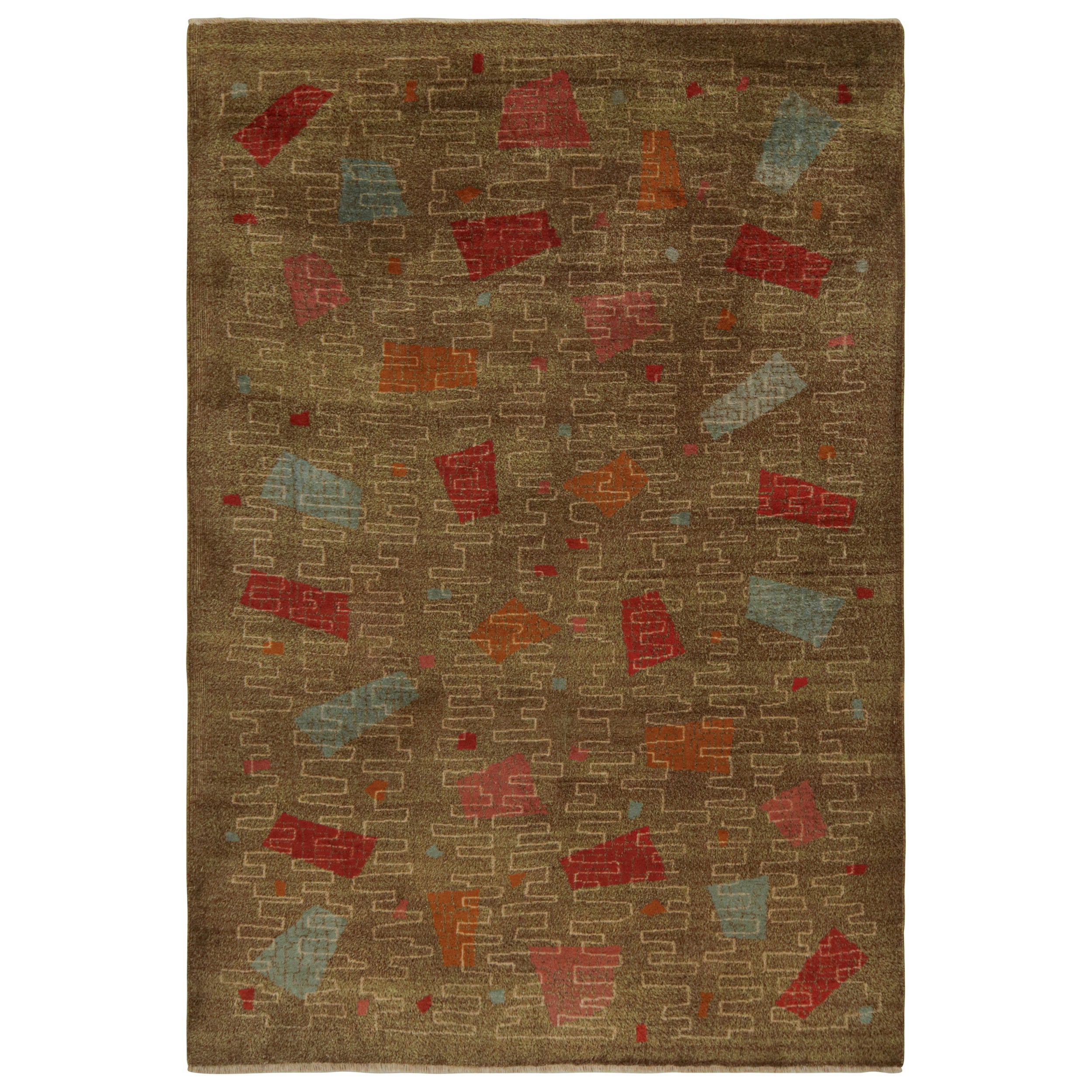 Vintage Zeki Muren Art Deco rug, with Geometric patterns, from Rug & Kilim For Sale