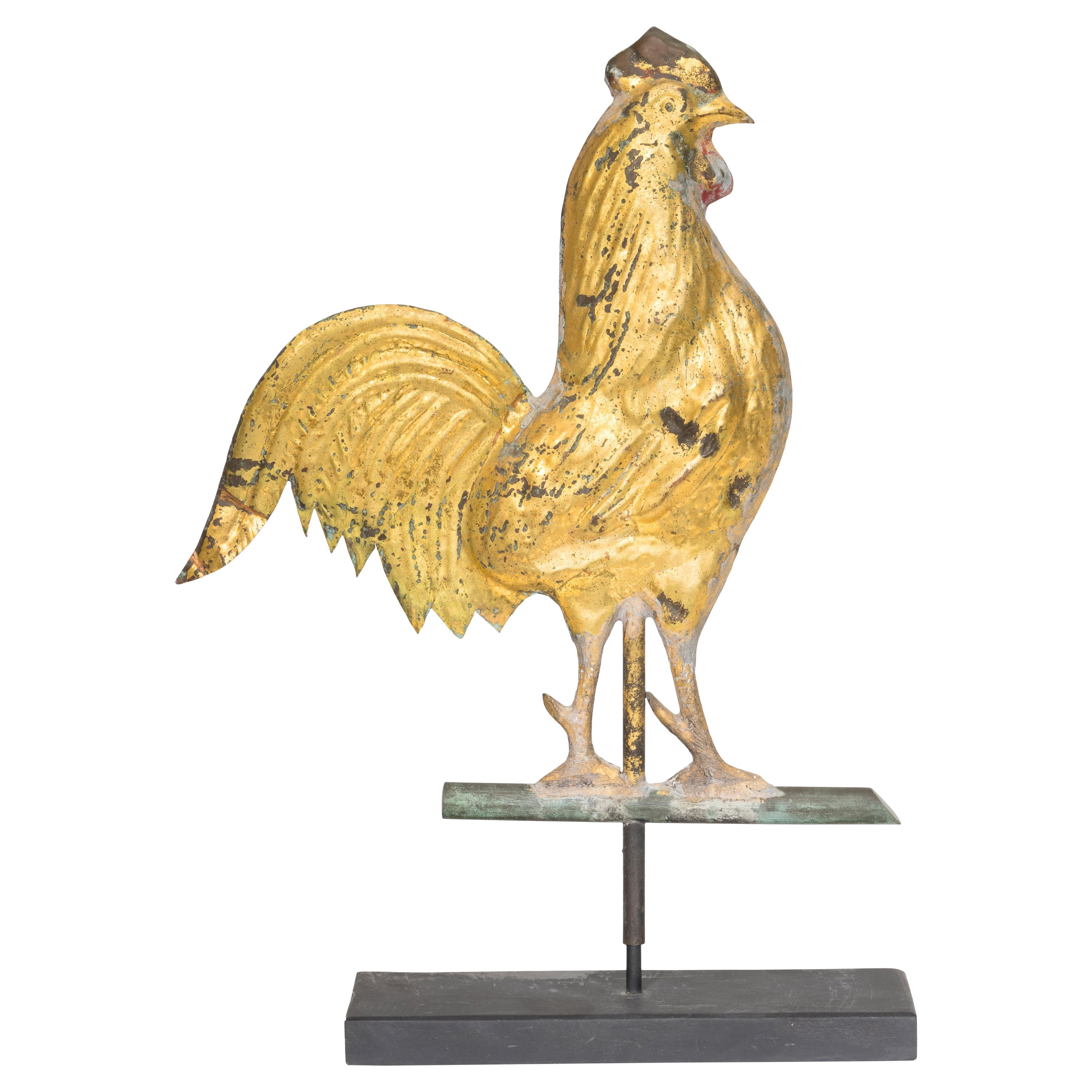 3 Dimensional Copper Rooster Weather Vane For Sale