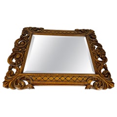 Used Wall Mirror In Wooden Carved Frame, 20th Century 