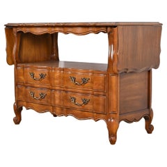 Thomasville French Provincial Louis XV Pecan Buffet Server or Bar Cabinet