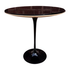 Mid Century Modern Eero Saarinen Black Tulip Table w/ Removable Tinted Glass Top