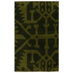 Used Zeki Muren Art Deco Rug in Green with Geometric Pattern from Rug & Kilim
