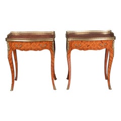 Vintage Pair of Italian 20th Century Louis XV Parquetry Tables