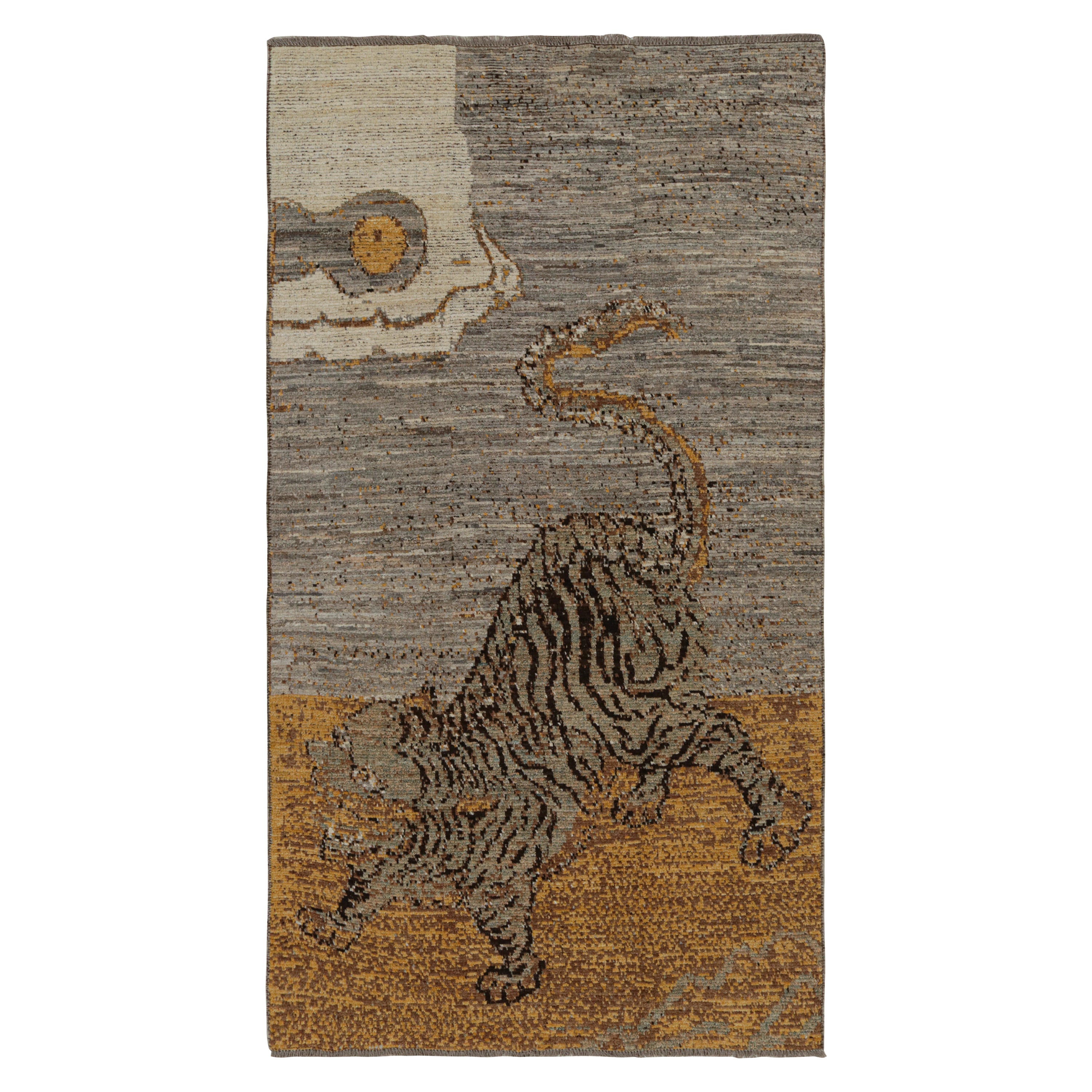 Rug & Kilim’s Modern Mongolian “Tiger” Pictorial Rug For Sale
