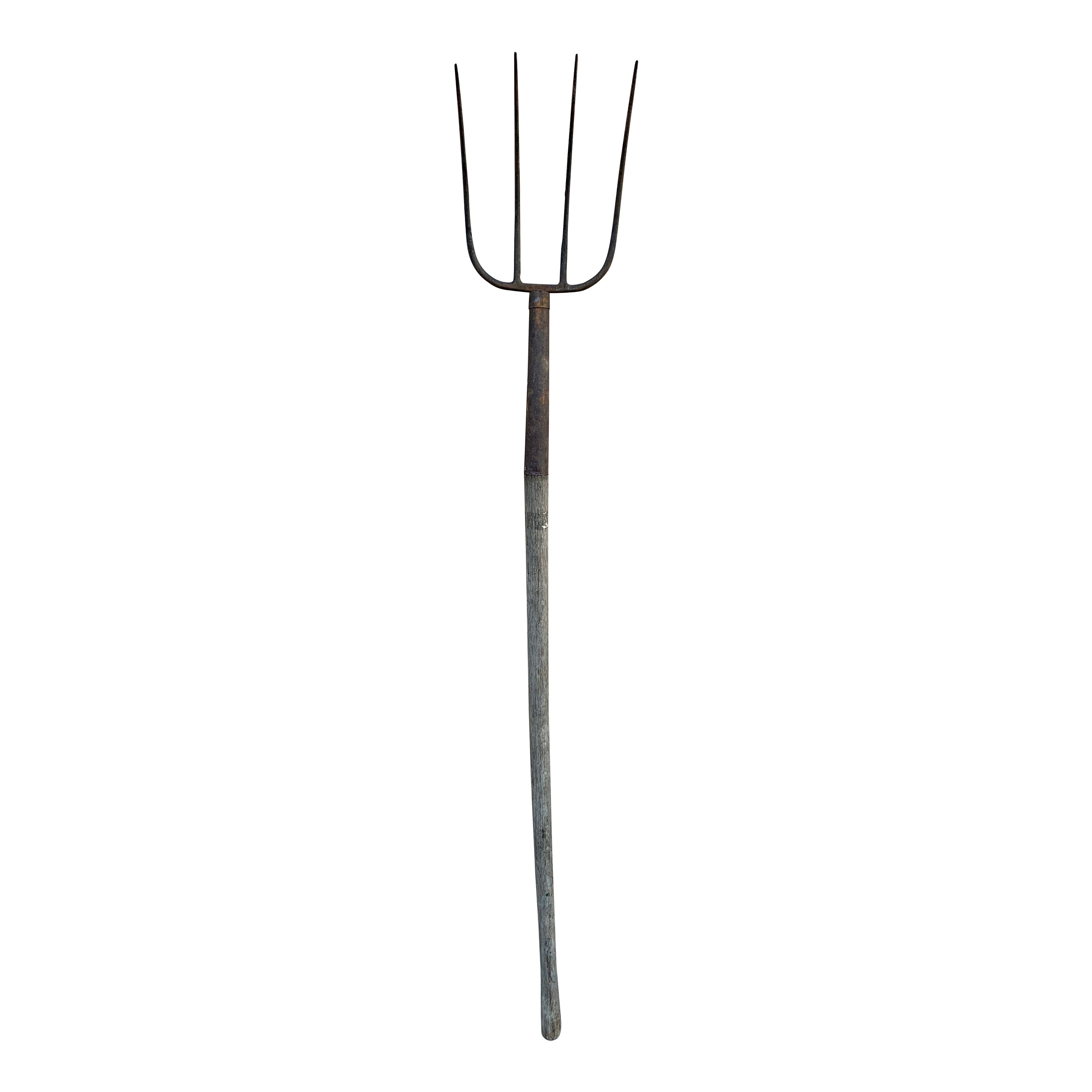 Early 20th Century Wooden and Iron Pitchfork Garden Tool For Sale