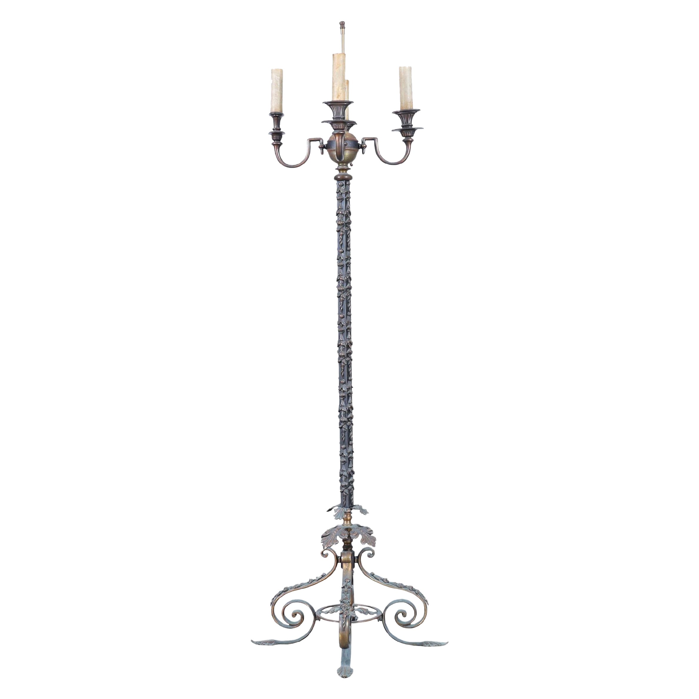 Vintage 19th Century French Bronze Floor Lamp