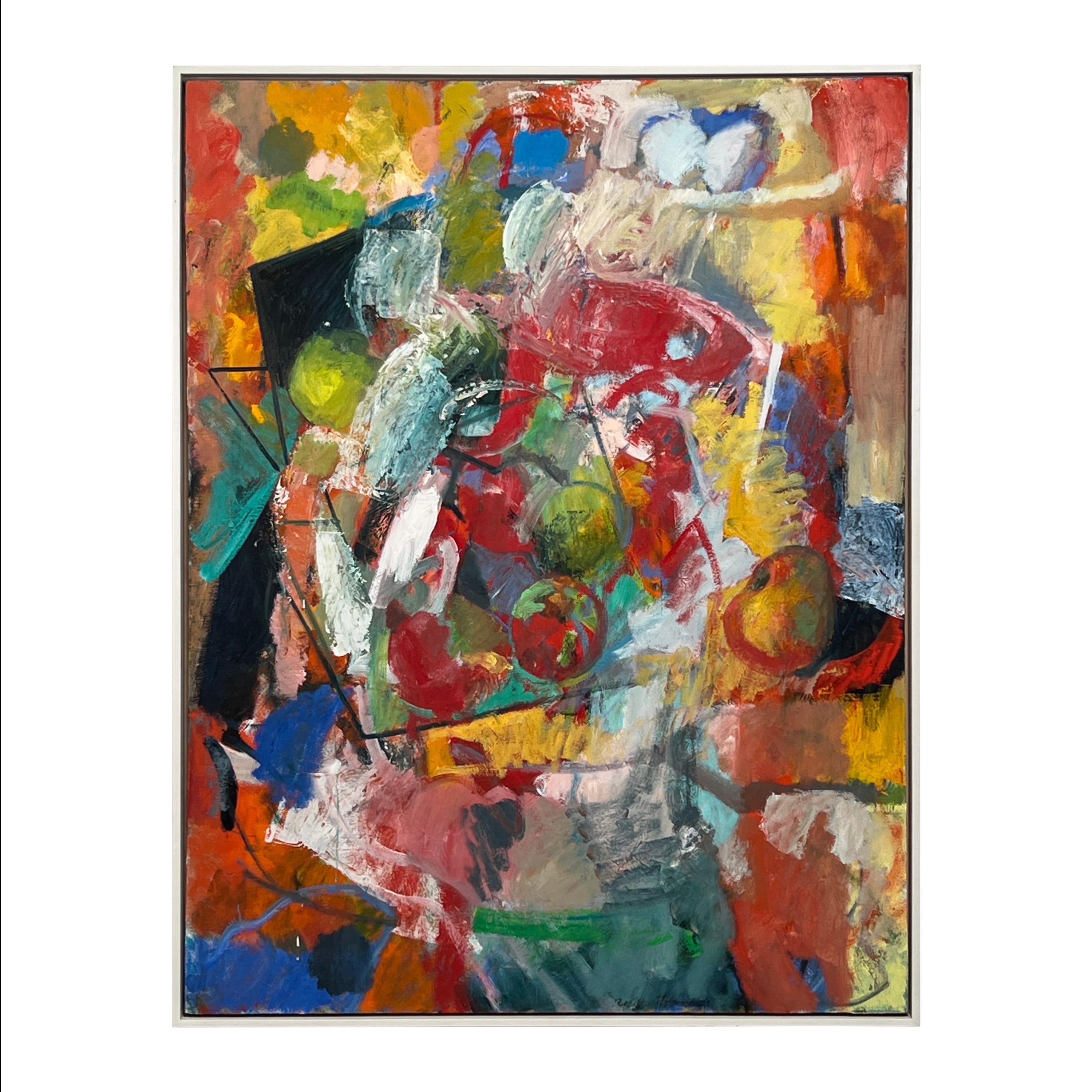 La pomme de Cézanne, peinture expressionniste abstraite de Paul Russotto  en vente