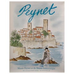 Original Retro Poster, 'Musee Peynet et du Dessin humoristique' Raymond Peynet