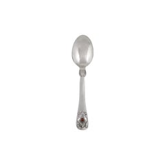 Georg Jensen Sterling Silver Stone Set 75th Anniversary Child's Spoon (cuillère pour enfant)