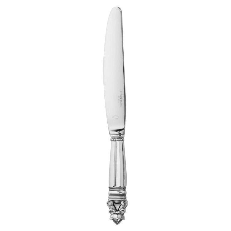 Grand couteau de table Acorn en argent sterling Georg Jensen 003, neuf