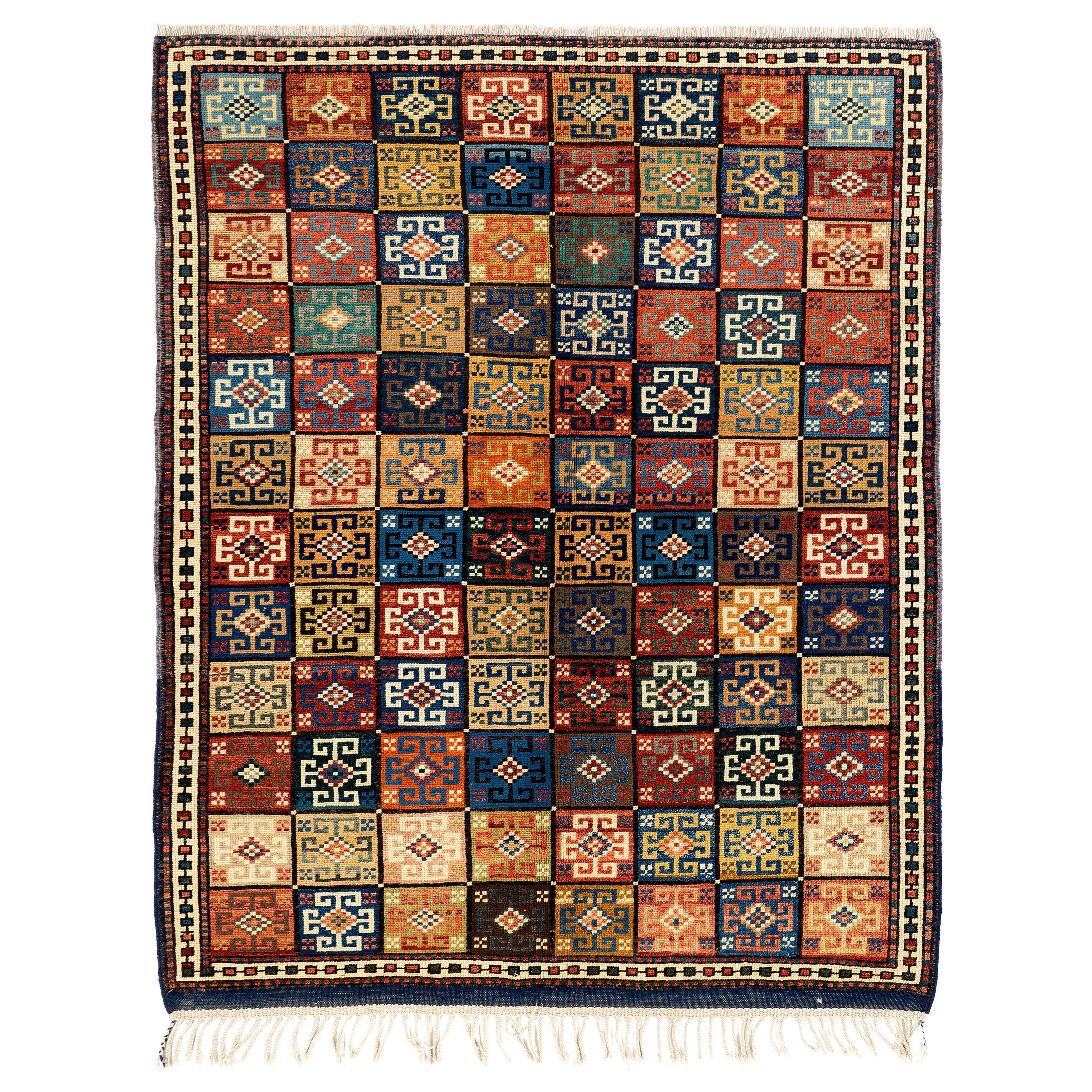 4.6x5.8 Ft Antique Turkish Dowry Rug For Sale