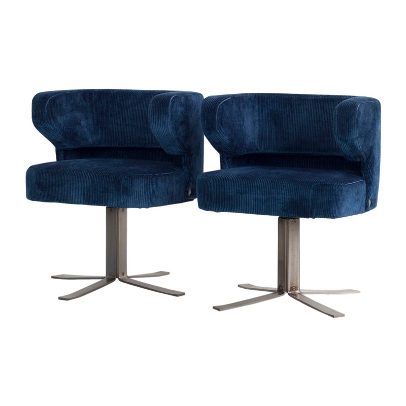 Set of 2 Gianni Moscatelli Swivel chairs, Formanova. Model "Poney", Italy 1970. For Sale