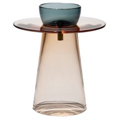 21st Century Paritzki&Liani Mid Low Table Rosé-rosé-blue Murano Glass