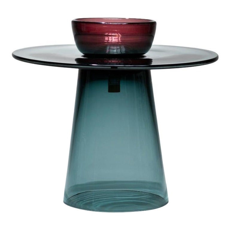 21. Jahrhundert Paritzki&Liani Niedriger Tisch Blau-Blau-Amethyst Murano Glas im Angebot