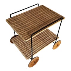 Carl Auböck Organic Mid-Century Modern Bar Cart Serving Trolley, Vienna 1951