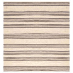 Modern Striped Flat-Weave Wool Rug by Doris Leslie Blau