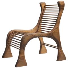 Robert Dice Rare Studio Crafted Chair with Dowel Seating, USA, 1970s