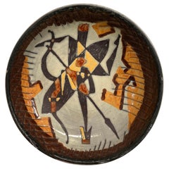 Retro 1950's Africanist ceramic by Emile Masson