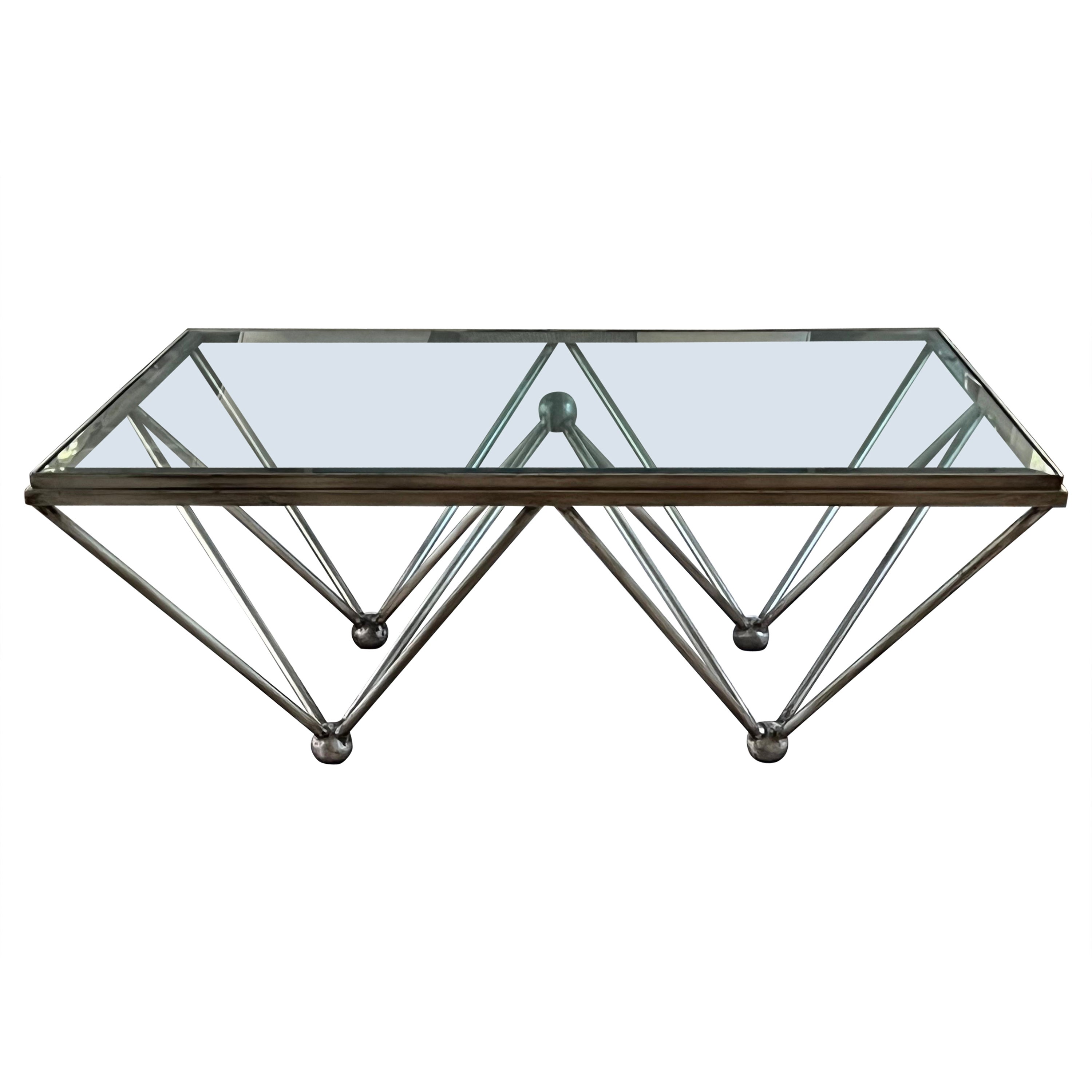 Metal & Glass Geometric Coffee Table