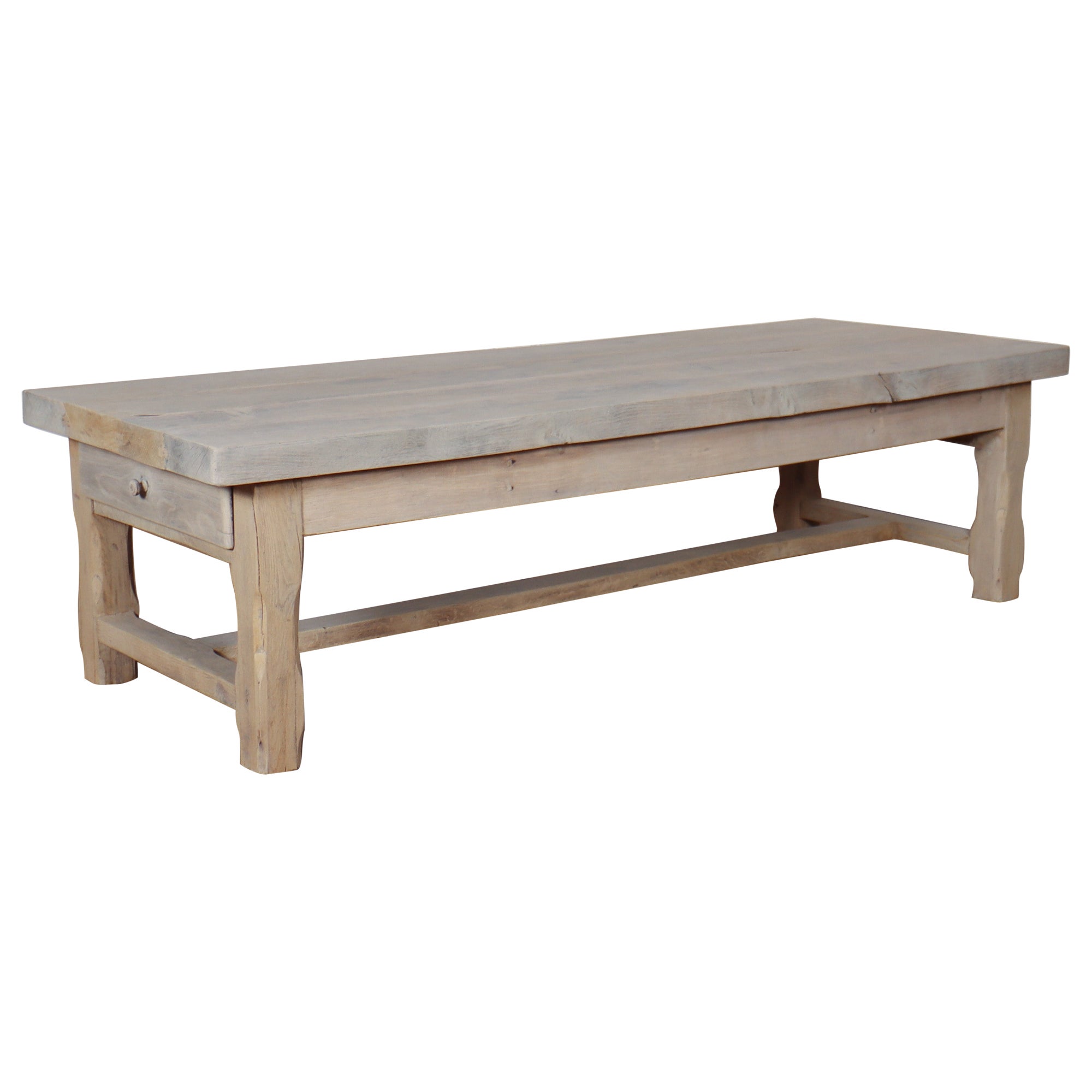 French Bleached Oak Coffee Table For Sale