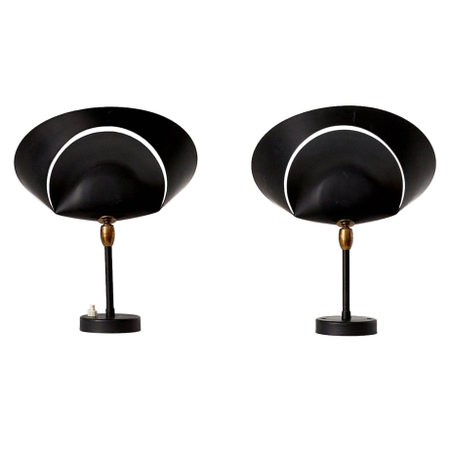 Rare Pair Original Serge Mouille Petite Saturne Wall Sconces