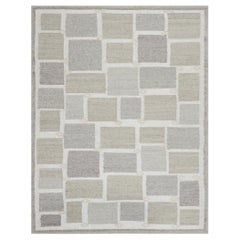 Swedish-Inspired Hand-made Contemporary Wool Flat-weave rug