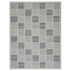 Hand-woven Swedish-Inspired Contemporary Wool Rug