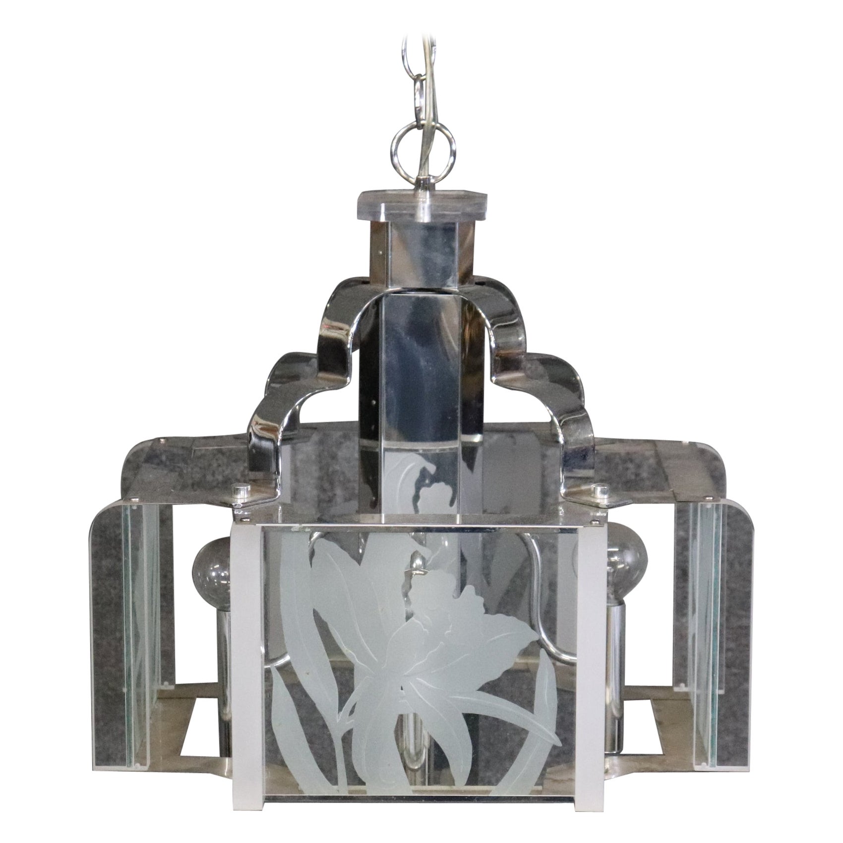 Mid Century Modern Frederick Raymond Art Deco Style Chandelier For Sale