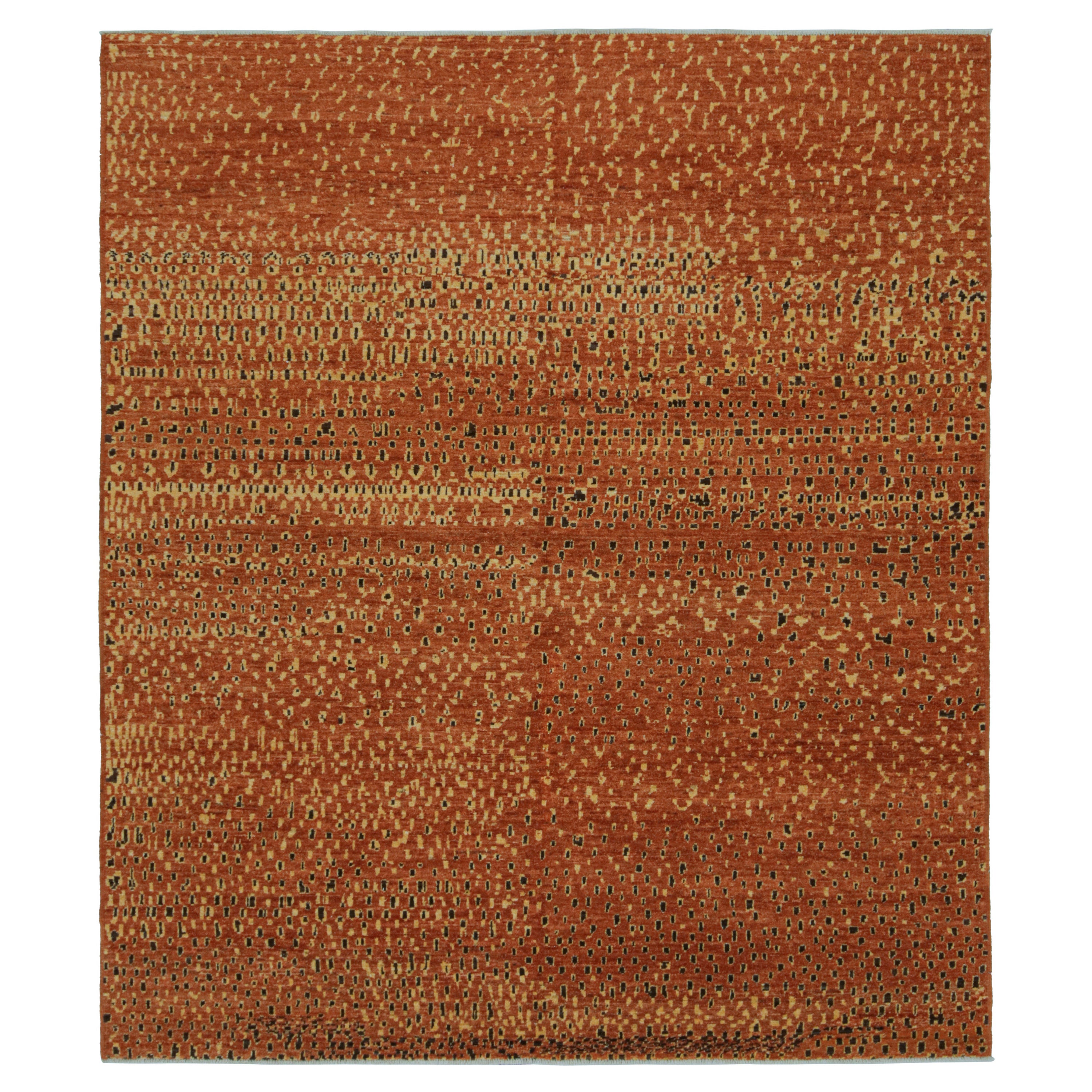 Rug & Kilim’s Moroccan Style Rug with Brown and Gold Geometric Patterns