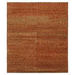 Rug & Kilim’s Moroccan Style Rug with Brown and Gold Geometric Patterns