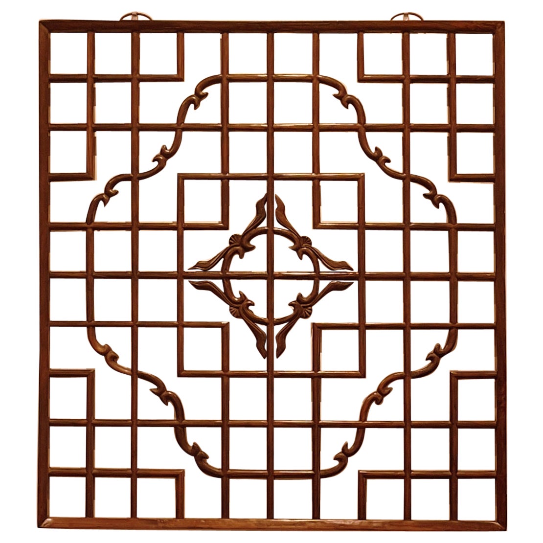  Asian Window Panels with Geometric Design For Sale