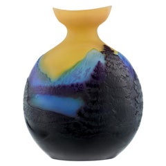Vintage Émile Gallé Landscape Glass Vase