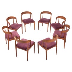 Ensemble de 8 chaises de salle à manger par Johannes Andersen pour Uldum, Danemark années 1960