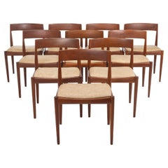 Set of 10 '4110' dining chairs by Kai Kristiansen for Fritz Hansen, Denmark 1960