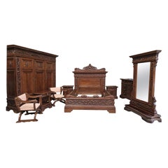 Used Italian Renaissance Bedroom Set 7 Pieces King Size Bed