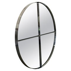 Vittorio Introini for Saporiti Italia Large Steel Wall Mirrors 1970s