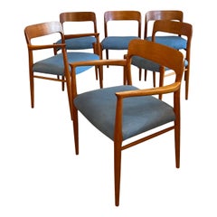 Model 75 Dining Chairs By Niels O Møller for J.L. Møllers Møbelfabrik