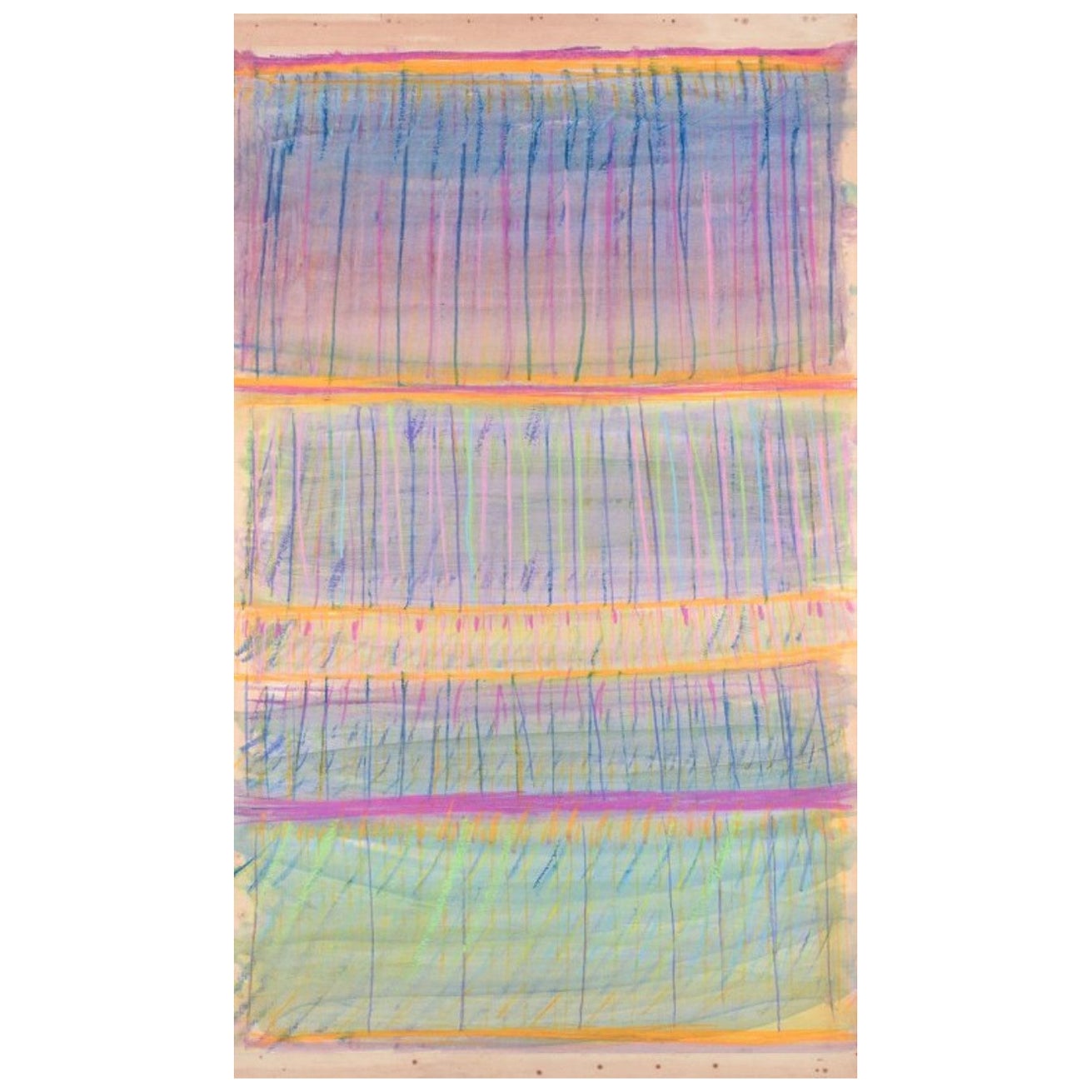 Monique Beucher. Gouache on paper. Abstract composition. Colorful palette.  For Sale