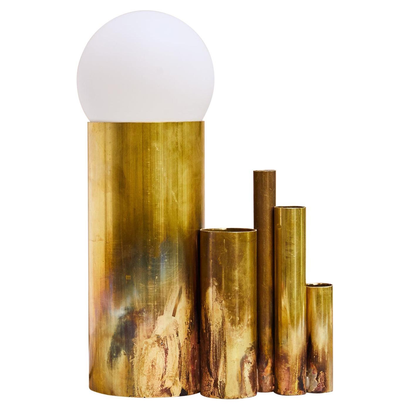 Amalgam Brass Table Lamp Signed by Pia Chevalier For Sale