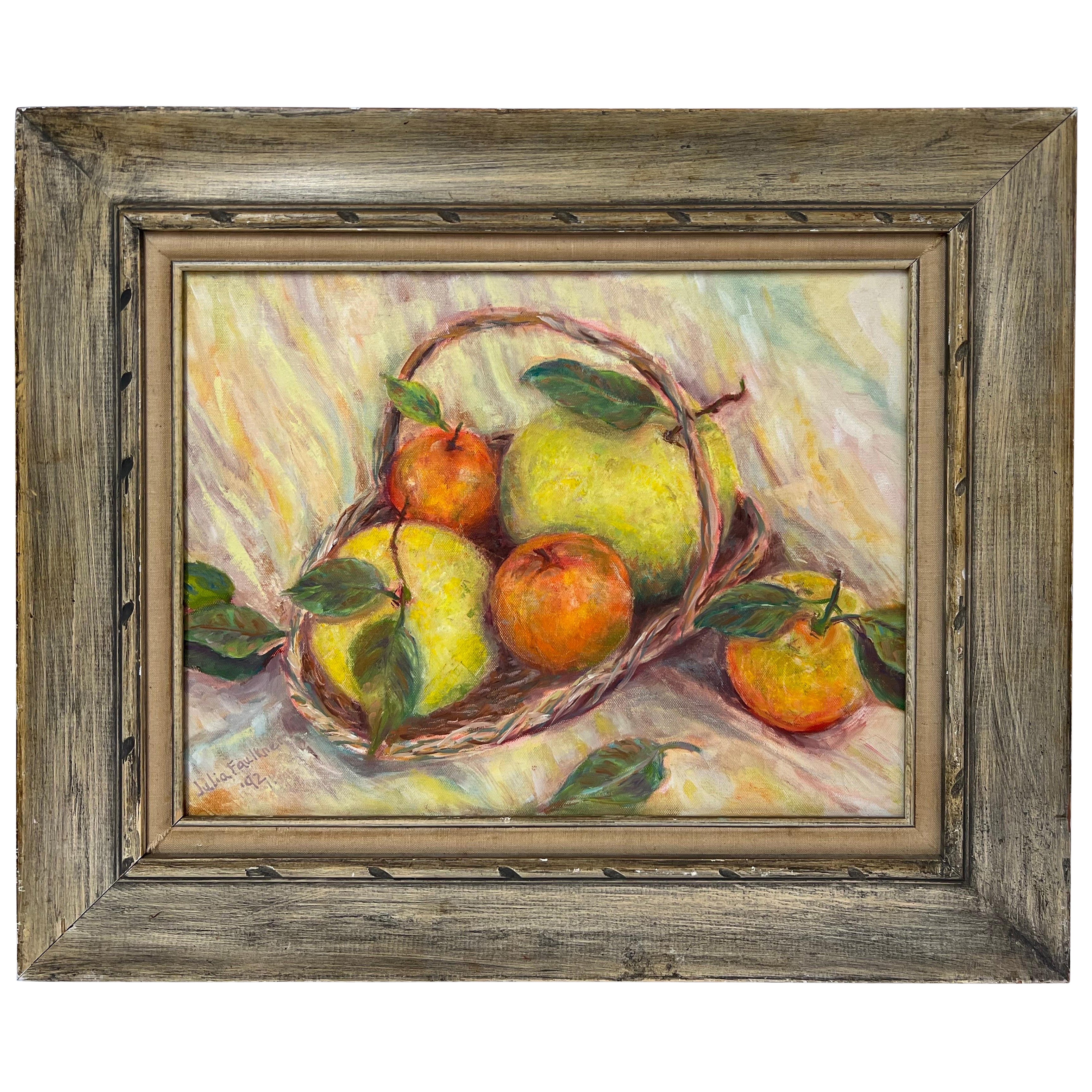 Colorful Fruit Still Life on Board