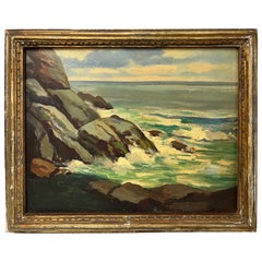 Oil on board of New Hampshire Coastal Scene
