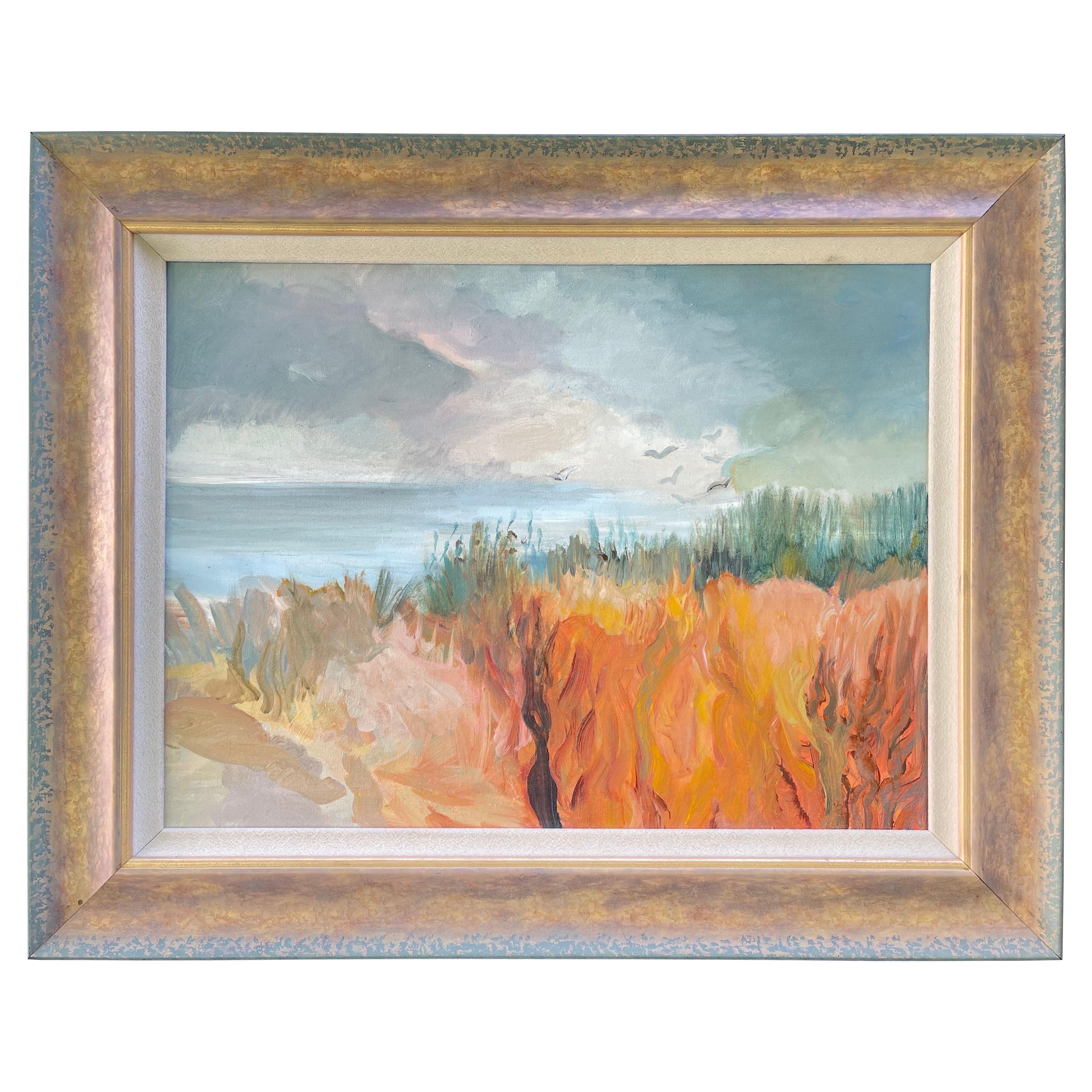 Signed Painting of a Peaceful Beach Scene