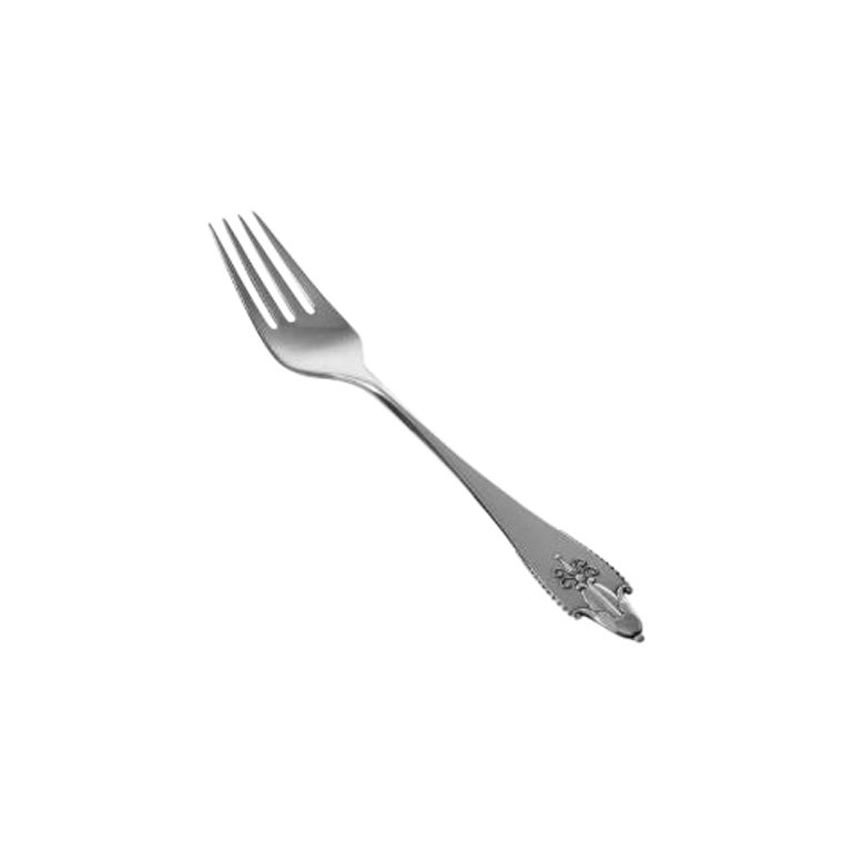 Georg Jensen Akkeleje Sterling Silver Dinner Fork Large 002 For Sale