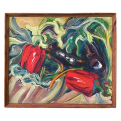 Very Large Impasto Still Life of Vegetables