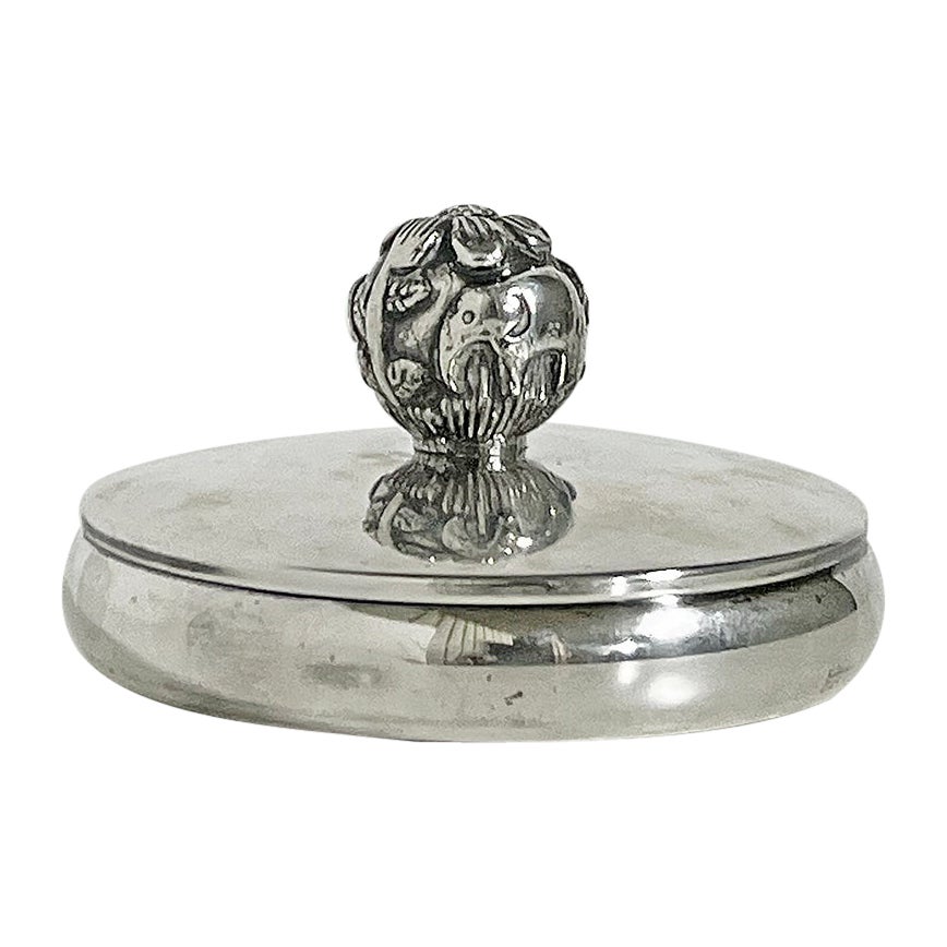 Swedish Modern Jar in Silver Plate, Carl Einar Borgström for Ystad-Metall, 1930s For Sale