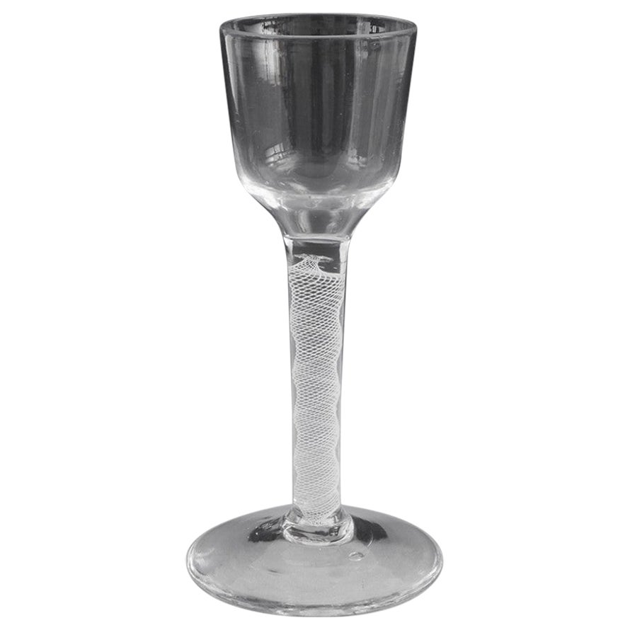 Multi Spiral Opaque Twist Wine Glass c1760 For Sale